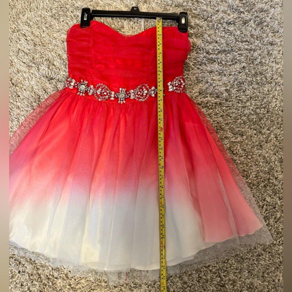 Homecoming Dress Ombre Pink to White, Short, Strapless - Picture 6 of 6